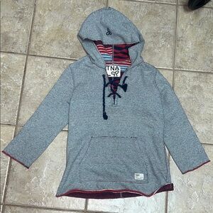 Aritzia TNA grey tie front sweatshirt